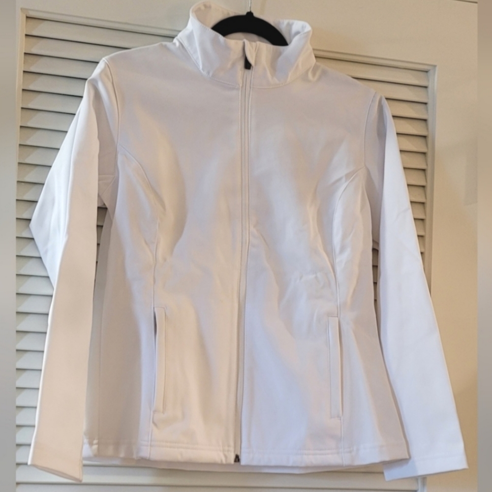 Team 365- (NWOT) White Leader Waterproof Full Zip Jacket